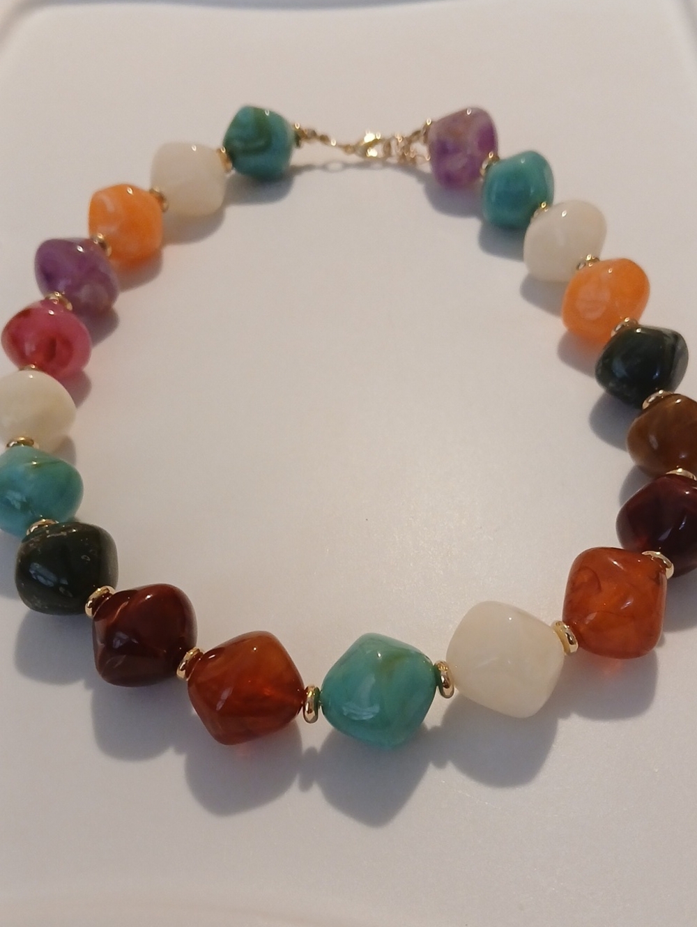 Multicolor Chunky Gemstone Beaded Necklace - Women Jewelry
